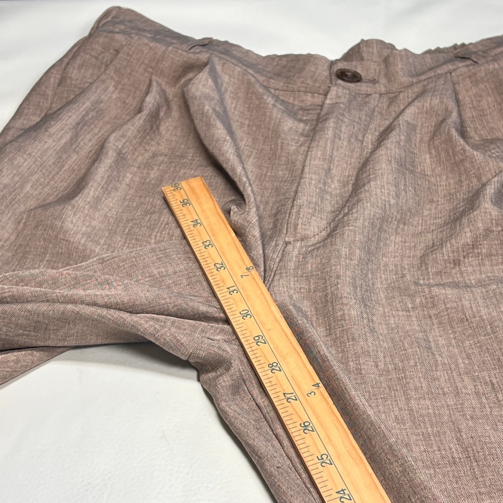 Wide Leg Lightweight Pants Women XL Brown Pleated High Rise Trousers Flowy Cool - Picture 8 of 11